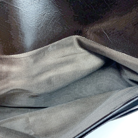 Longchamp Vintage Lambskin Clutch Shoulder Bag in Dark Brown - Picture 7 of 9